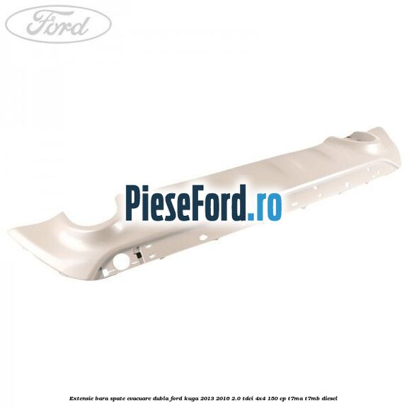 Extensie bara spate evacuare dubla Ford Kuga 2013-2016 2.0 TDCi 4x4 150 cp T7MA, T7MB diesel