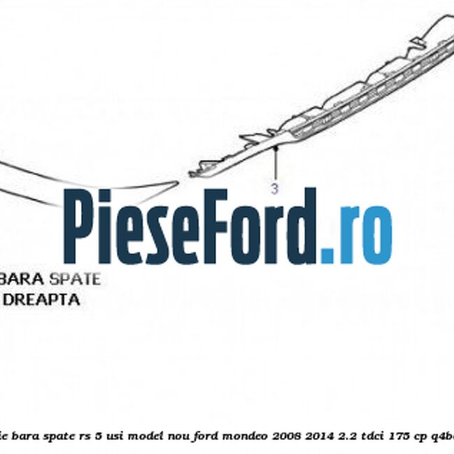 Extensie bara spate RS 5 usi model nou Ford Mondeo 2008-2014 2.2 TDCi 175 cp Q4BA diesel