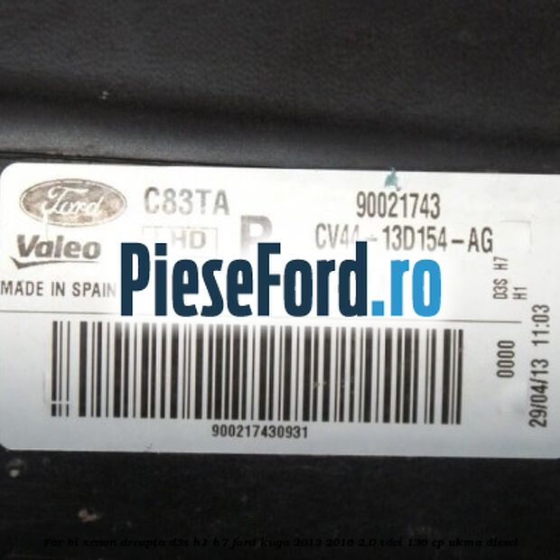 Far bi-xenon dreapta D3S/H1/H7 Ford Kuga 2013-2016 2.0 TDCi 136 cp UKMA diesel