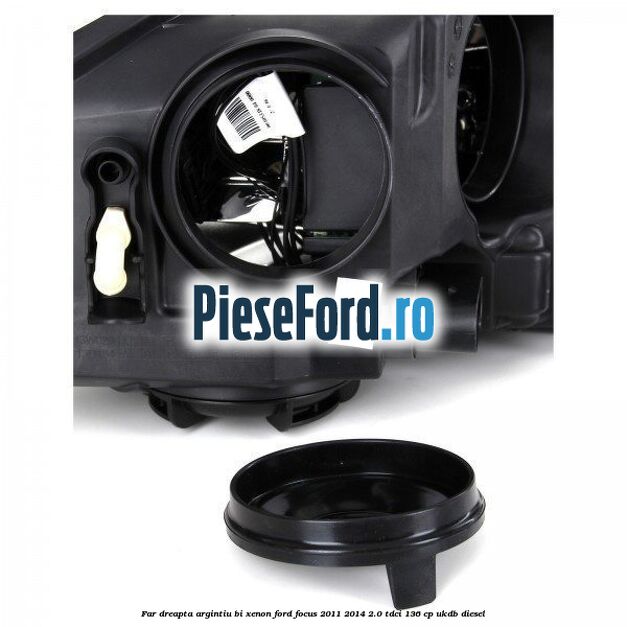 Far dreapta, argintiu bi xenon Ford Focus 2011-2014 2.0 TDCi 136 cp UKDB diesel