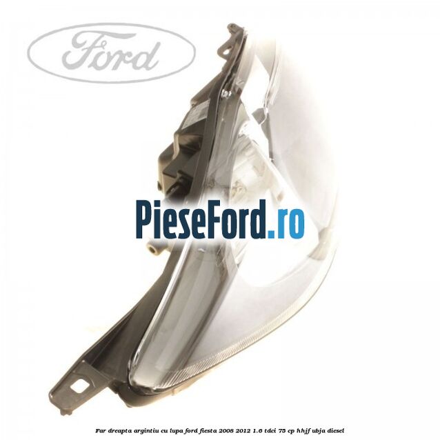 Far dreapta, argintiu cu lupa Ford Fiesta 2008-2012 1.6 TDCi 75 cp HHJF, UBJA diesel