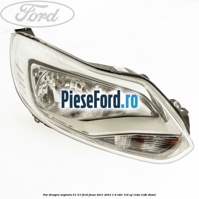 Far dreapta argintiu H1/H7 Ford Focus 2011-2014 1.6 TDCi 115 cp T1DA, T1DB diesel