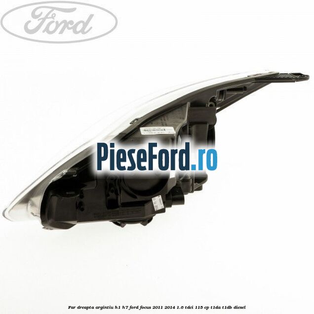 Far dreapta argintiu H1/H7 Ford Focus 2011-2014 1.6 TDCi 115 cp T1DA, T1DB diesel