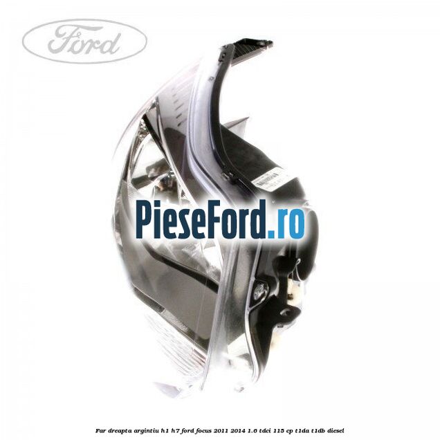 Far dreapta argintiu H1/H7 Ford Focus 2011-2014 1.6 TDCi 115 cp T1DA, T1DB diesel
