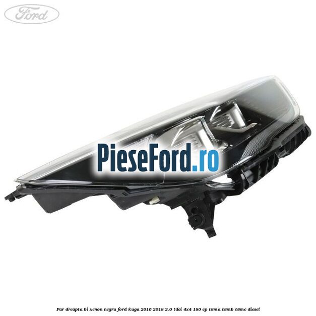 Far dreapta Bi-xenon negru Ford Kuga 2016-2018 2.0 TDCi 4x4 180 cp T8MA, T8MB, T8MC diesel