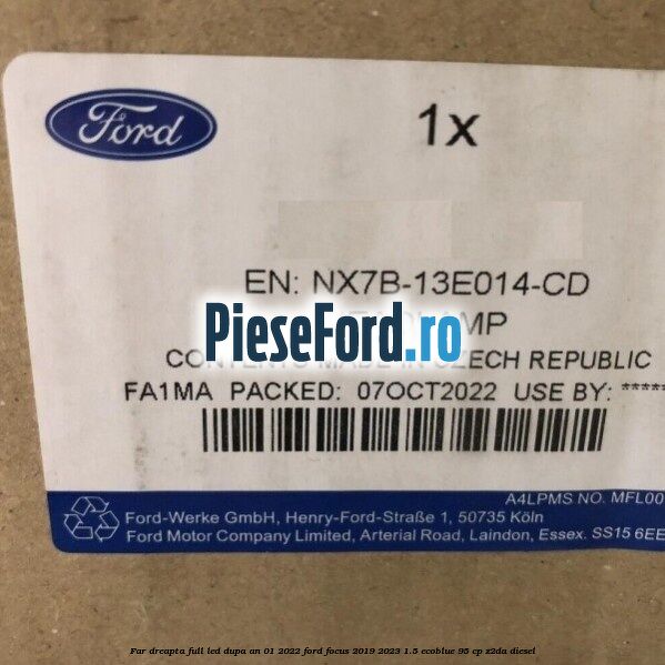 Far dreapta full LED dupa an 01/2022 Ford Focus 2019-2023 1.5 EcoBlue 95 cp Z2DA diesel