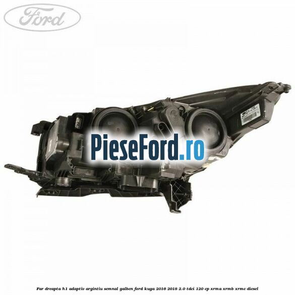 Far dreapta H1 adaptiv argintiu semnal galben Ford Kuga 2016-2018 2.0 TDCi 120 cp Far dreapta H1 adaptiv argintiu semnal galben Ford Kuga 2016-2018 2.0 TDCi 120 cp XRMA, XRMB, XRMC diesel