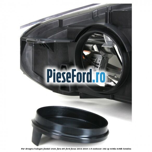 Far dreapta halogen, fundal crom fara DRL Ford Focus 2014-2018 1.5 EcoBoost 182 cp Far dreapta halogen, fundal crom fara DRL Ford Focus 2014-2018 1.5 EcoBoost 182 cp M9DA, M9DB benzina