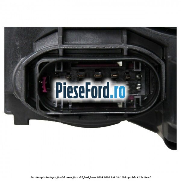 Far dreapta halogen, fundal crom fara DRL Ford Focus 2014-2018 1.6 TDCi 115 cp T1DA, T1DB diesel