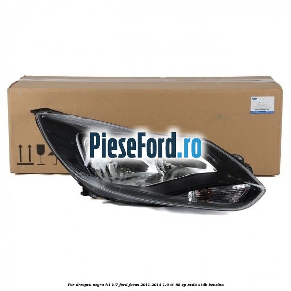 Far dreapta negru H1/H7 Ford Focus 2011-2014 1.6 Ti 85 cp XTDA, XTDB benzina