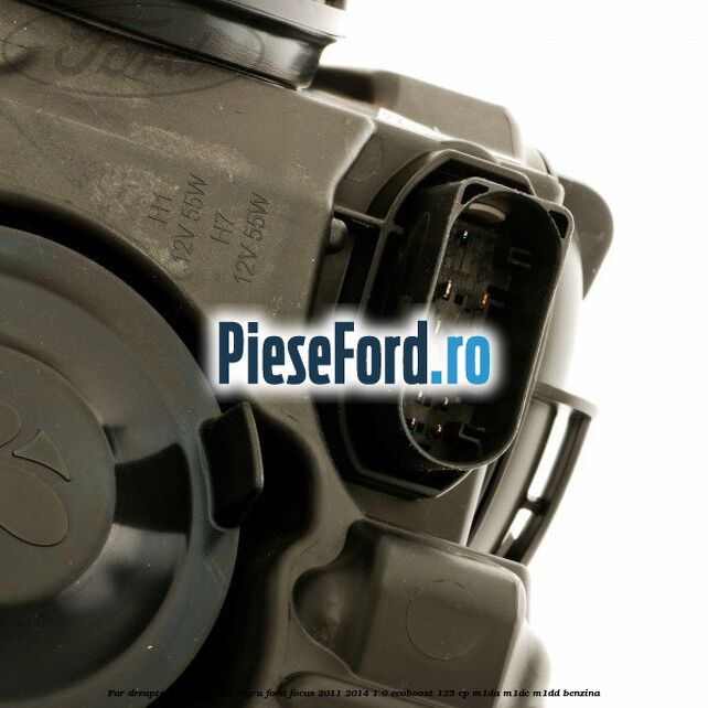 Far dreapta xenon fundal negru Ford Focus 2011-2014 1.0 EcoBoost 125 cp M1DA, M1DC, M1DD benzina