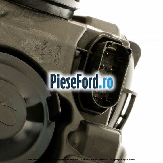Far dreapta xenon fundal negru Ford Focus 2011-2014 1.6 TDCi ECOnetic 105 cp NGDA, NGDB diesel