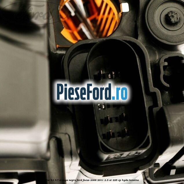 Far H1/H7 stanga negru Ford Focus 2008-2011 2.5 ST 225 cp HYDA benzina