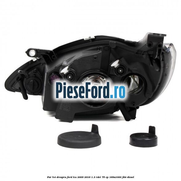 Far H4 dreapta Ford Ka 2009-2016 1.3 TDCi 75 cp 169A1000, FD4 diesel