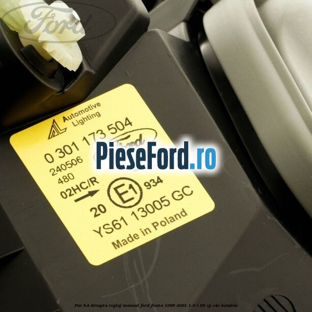 Far H4 dreapta reglaj manual Ford Fiesta 1996-2001 1.0 i 65 cp C4E benzina