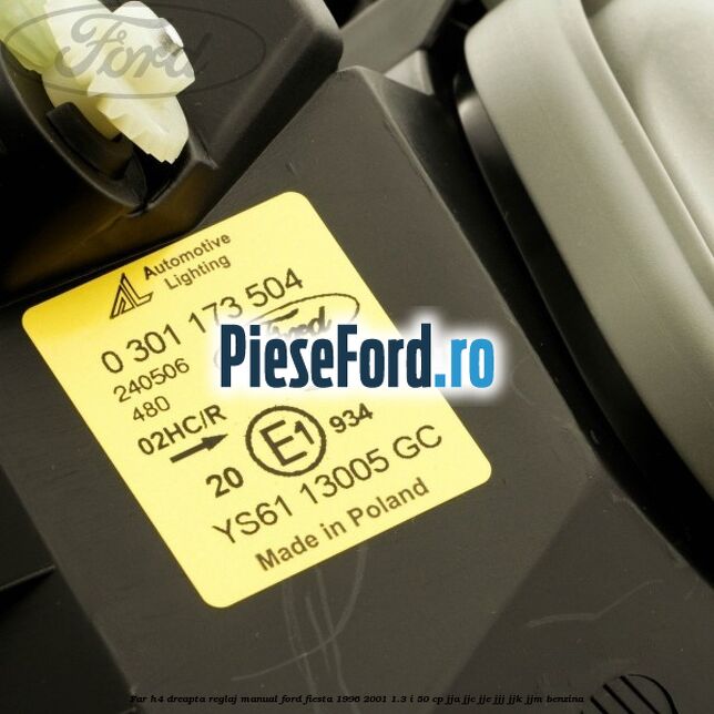 Far H4 dreapta reglaj manual Ford Fiesta 1996-2001 1.3 i 50 cp JJA, JJC, JJE, JJJ, JJK, JJM benzina