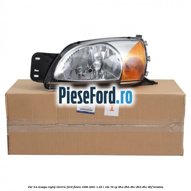 Far H4 stanga reglaj electric Ford Fiesta 1996-2001 1.25 i 16V 75 cp DHA, DHB, DHC, DHD, DHE, DHF benzina