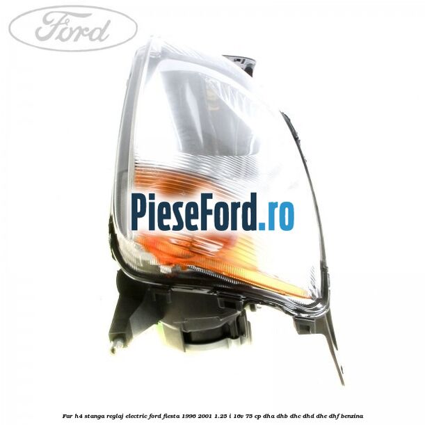 Far H4 stanga reglaj electric Ford Fiesta 1996-2001 1.25 i 16V 75 cp DHA, DHB, DHC, DHD, DHE, DHF benzina