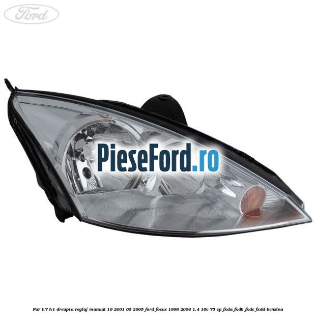 Far H7/H1 dreapta reglaj manual 10/2001-05/2005 Ford Focus 1998-2004 1.4 16V 75 cp FXDA, FXDB, FXDC, FXDD benzina