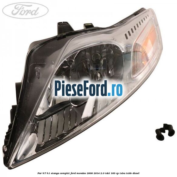 Far H7/H1 stanga complet Ford Mondeo 2008-2014 2.0 TDCi 163 cp TXBA, TXBB diesel