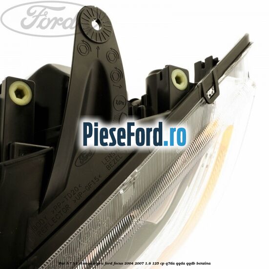 Far H7/H1 stanga negru Ford Focus 2004-2007 1.8 125 cp Q7DA, QQDA, QQDB benzina