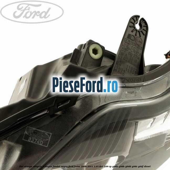 Far stanga adaptiv halogen fundal negru Ford Focus 2008-2011 1.6 TDCi 109 cp Far stanga adaptiv halogen fundal negru Ford Focus 2008-2011 1.6 TDCi 109 cp G8DA, G8DB, G8DD, G8DE, G8DF diesel