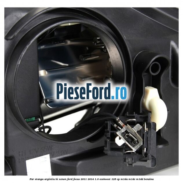 Far stanga argintiu bi xenon Ford Focus 2011-2014 1.0 EcoBoost 125 cp M1DA, M1DC, M1DD benzina