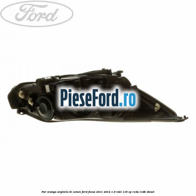 Far stanga argintiu bi xenon Ford Focus 2011-2014 1.6 TDCi 115 cp T1DA, T1DB diesel