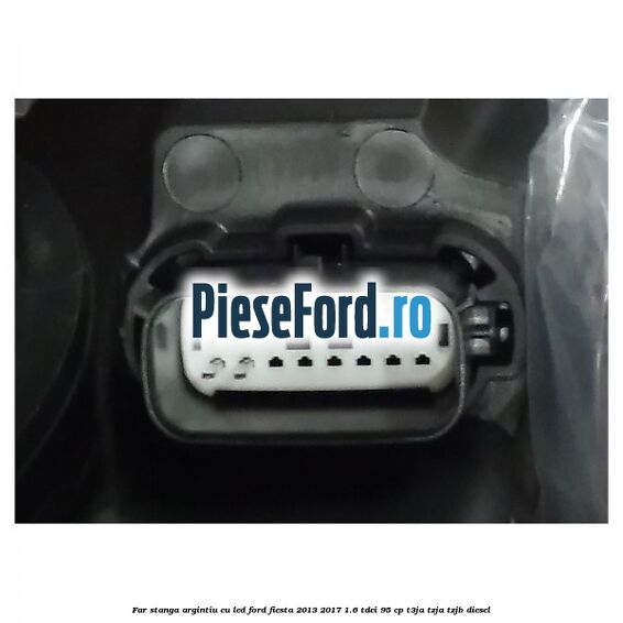 Far stanga, argintiu cu led Ford Fiesta 2013-2017 1.6 TDCi 95 cp T3JA, TZJA, TZJB diesel