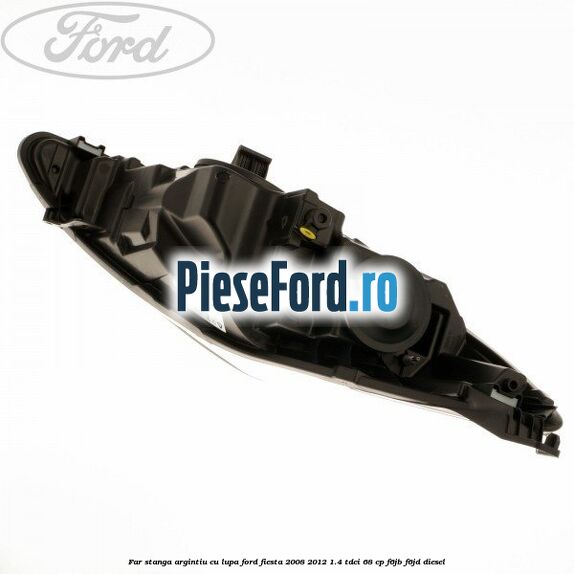 Far stanga, argintiu cu lupa Ford Fiesta 2008-2012 1.4 TDCi 68 cp F6JB, F6JD diesel