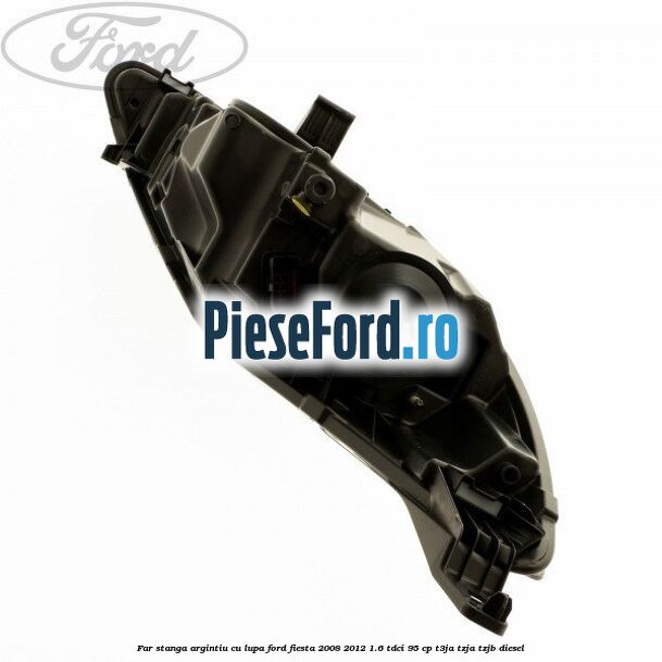 Far stanga, argintiu cu lupa Ford Fiesta 2008-2012 1.6 TDCi 95 cp T3JA, TZJA, TZJB diesel