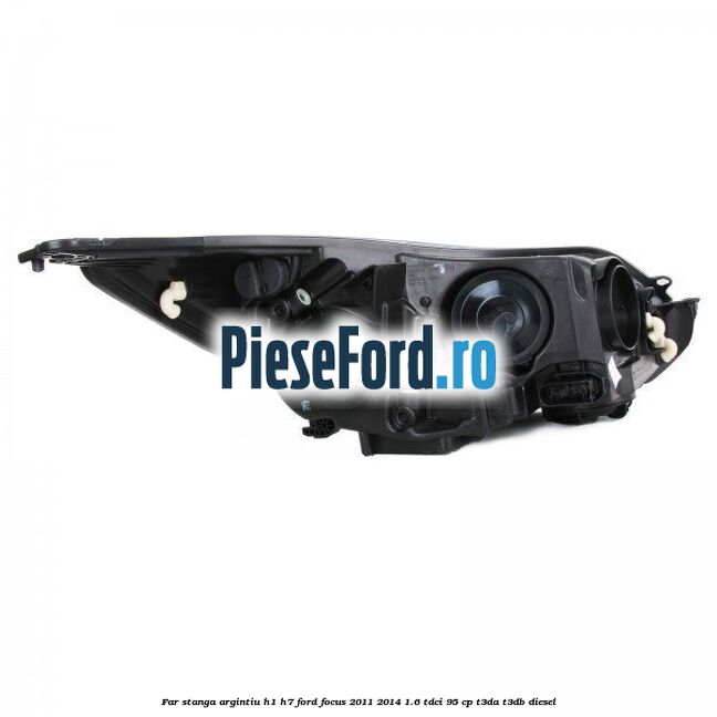 Far stanga argintiu H1/H7 Ford Focus 2011-2014 1.6 TDCi 95 cp T3DA, T3DB diesel