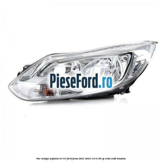 Far stanga argintiu H1/H7 Ford Focus 2011-2014 1.6 Ti 85 cp XTDA, XTDB benzina