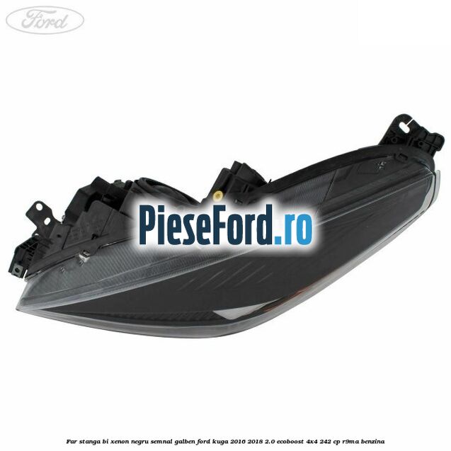 Far stanga Bi-xenon negru semnal galben Ford Kuga 2016-2018 2.0 EcoBoost 4x4 242 cp R9MA benzina
