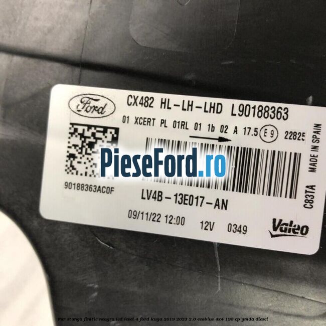 Far stanga finitie neagra LED level 4 Ford Kuga 2019-2023 2.0 EcoBlue 4x4 190 cp YMDA diesel