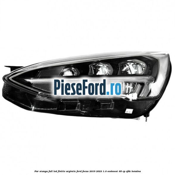 Far stanga full LED finitie argintie Ford Focus 2019-2023 1.0 EcoBoost 85 cp SFDC benzina