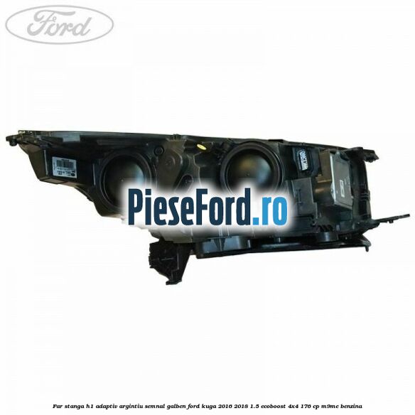 Far stanga H1 adaptiv argintiu semnal galben Ford Kuga 2016-2018 1.5 EcoBoost 4x4 176 cp Far stanga H1 adaptiv argintiu semnal galben Ford Kuga 2016-2018 1.5 EcoBoost 4x4 176 cp M9ME benzina