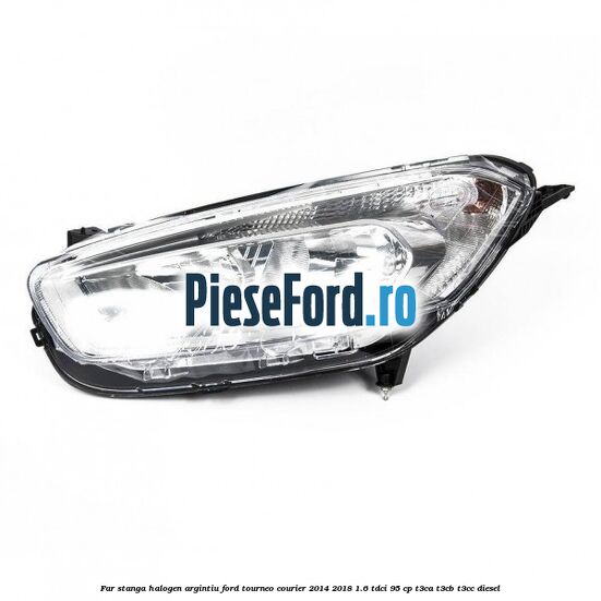Far stanga halogen argintiu Ford Tourneo Courier 2014-2018 1.6 TDCi 95 cp T3CA, T3CB, T3CC diesel