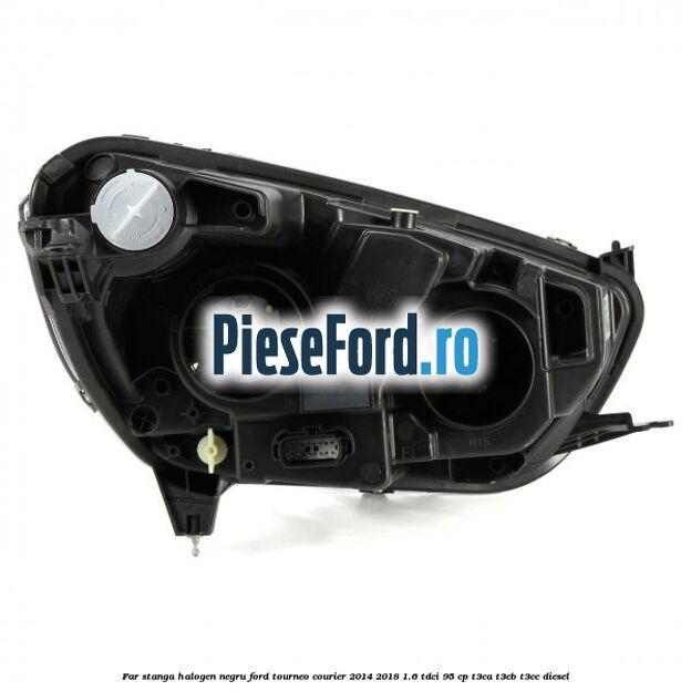 Far stanga halogen negru Ford Tourneo Courier 2014-2018 1.6 TDCi 95 cp T3CA, T3CB, T3CC diesel