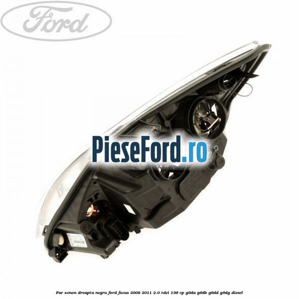 Far Xenon dreapta negru Ford Focus 2008-2011 2.0 TDCi 136 cp G6DA, G6DB, G6DD, G6DG diesel
