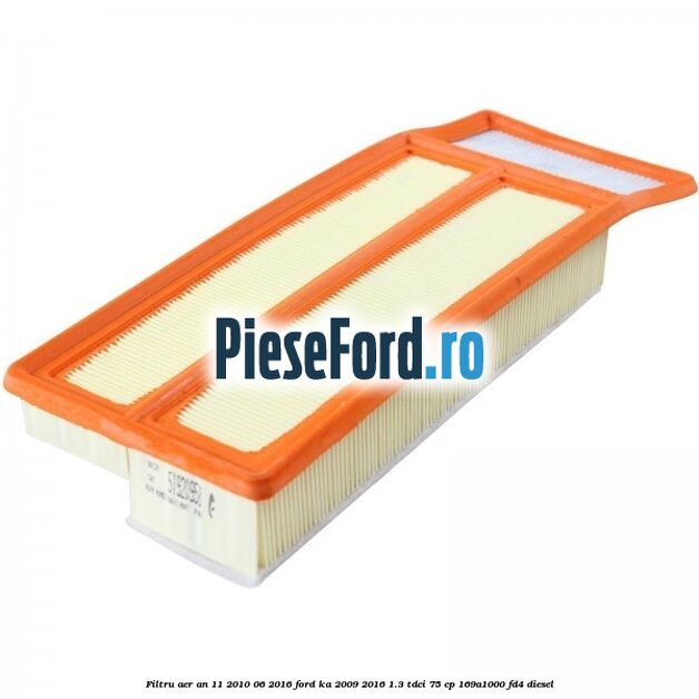 Filtru aer an 11/2010-06/2016 Ford Ka 2009-2016 1.3 TDCi 75 cp 169A1000, FD4 diesel