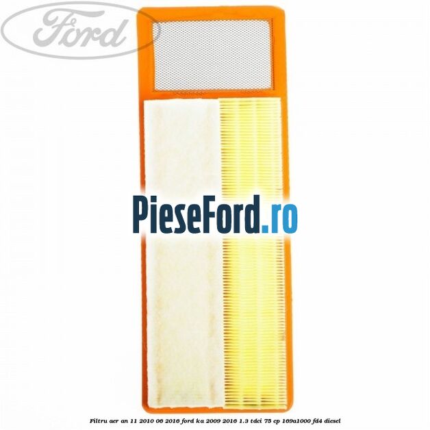 Filtru aer an 11/2010-06/2016 Ford Ka 2009-2016 1.3 TDCi 75 cp 169A1000, FD4 diesel