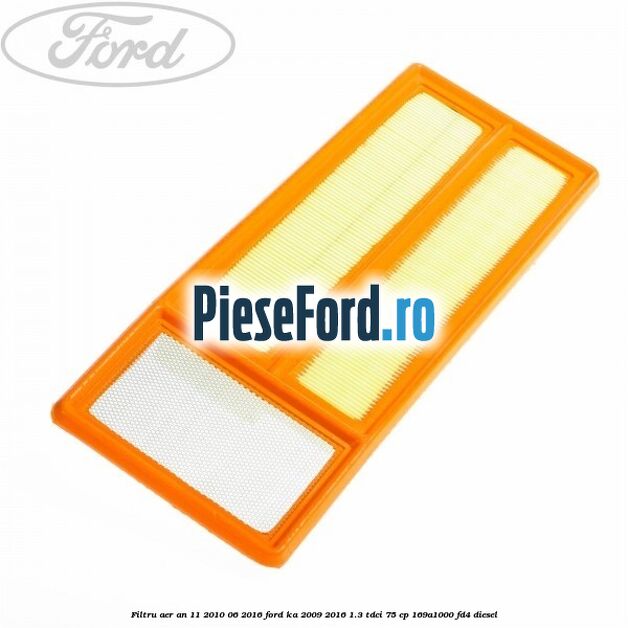 Filtru aer an 11/2010-06/2016 Ford Ka 2009-2016 1.3 TDCi 75 cp 169A1000, FD4 diesel