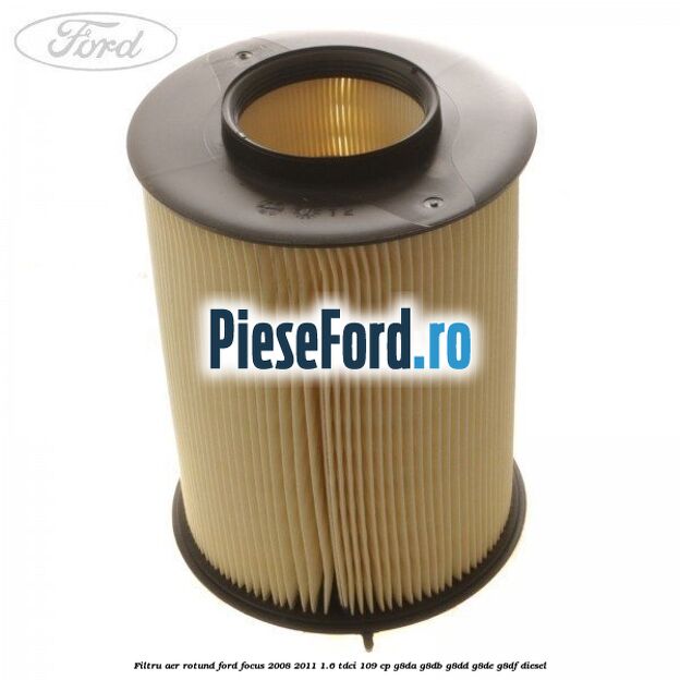 Filtru aer rotund Ford Focus 2008-2011 1.6 TDCi 109 cp G8DA, G8DB, G8DD, G8DE, G8DF diesel