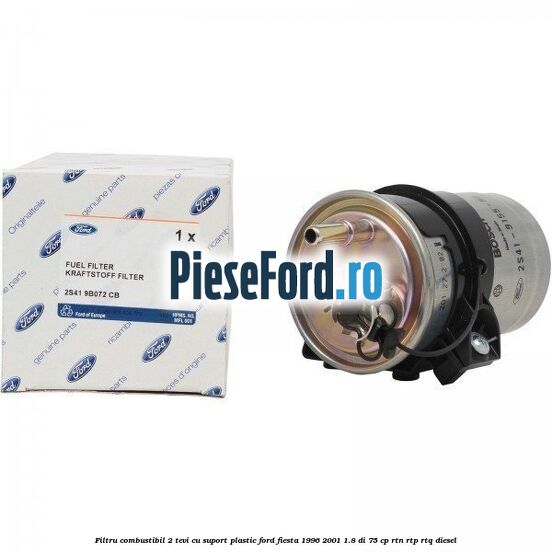 Filtru combustibil 2 tevi cu suport plastic Ford Fiesta 1996-2001 1.8 DI 75 cp