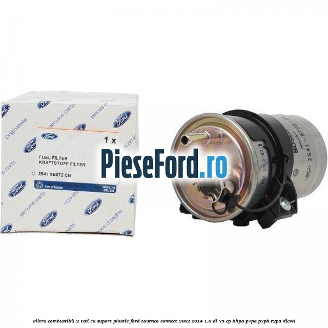 Filtru combustibil 2 tevi cu suport plastic Ford Tourneo Connect 2002-2014 1.8 Di 75 cp