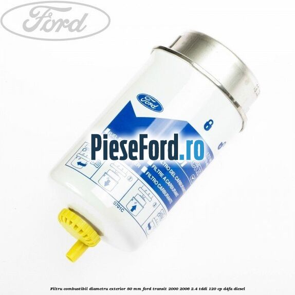 Filtru combustibil diametru exterior 80 mm Ford Transit 2000-2006 2.4 TDdi 120 cp D4FA diesel