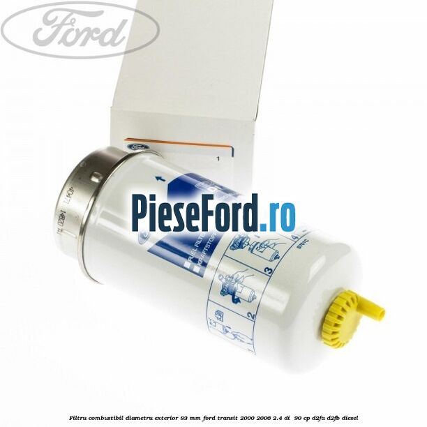 Filtru combustibil diametru exterior 83 mm Ford Transit 2000-2006 2.4 DI  90 cp D2FA, D2FB diesel