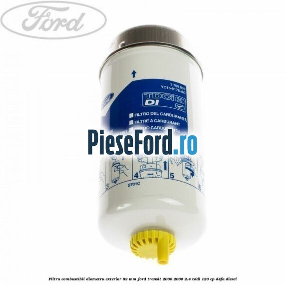Filtru combustibil diametru exterior 83 mm Ford Transit 2000-2006 2.4 TDdi 120 cp