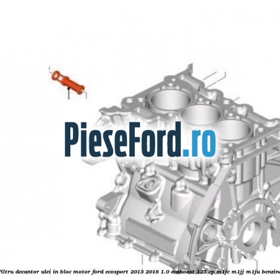 Filtru decantor ulei, in bloc motor Ford EcoSport 2013-2018 1.0 EcoBoost 125 cp M1JC, M1JJ, M1JU benzina